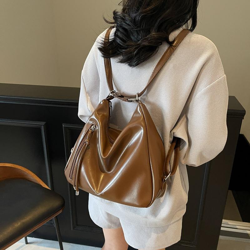 Trend fashion backpack women's simple versatile tote bag niche high-end casual women's bag