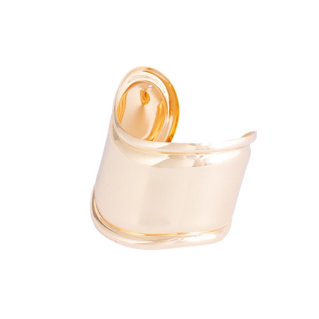 European Classical Gold Wide Cuff Bracelet: Personalized, Exaggerated, High-End Hollow Design for Women