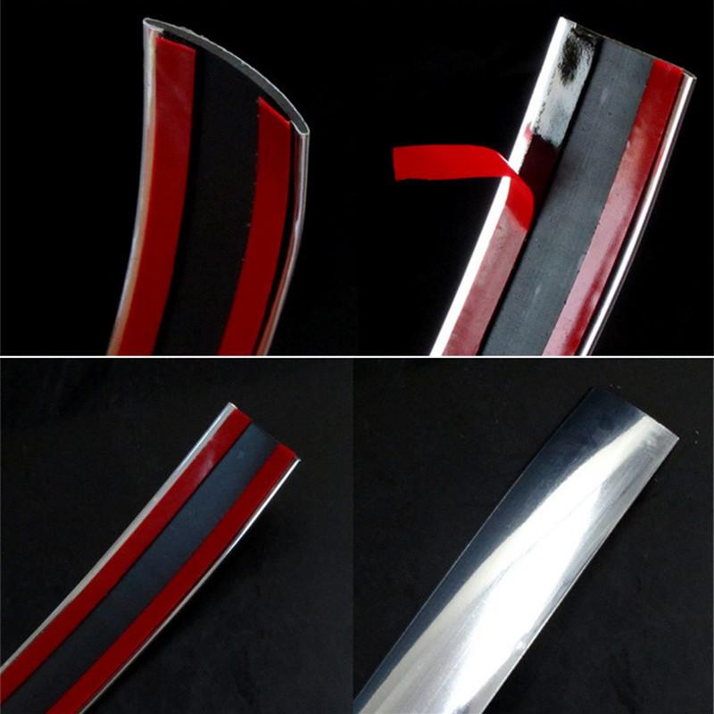 5M Exterior Car Chrome Body Strip Bumper Auto Door Protective Moulding Styling Trim