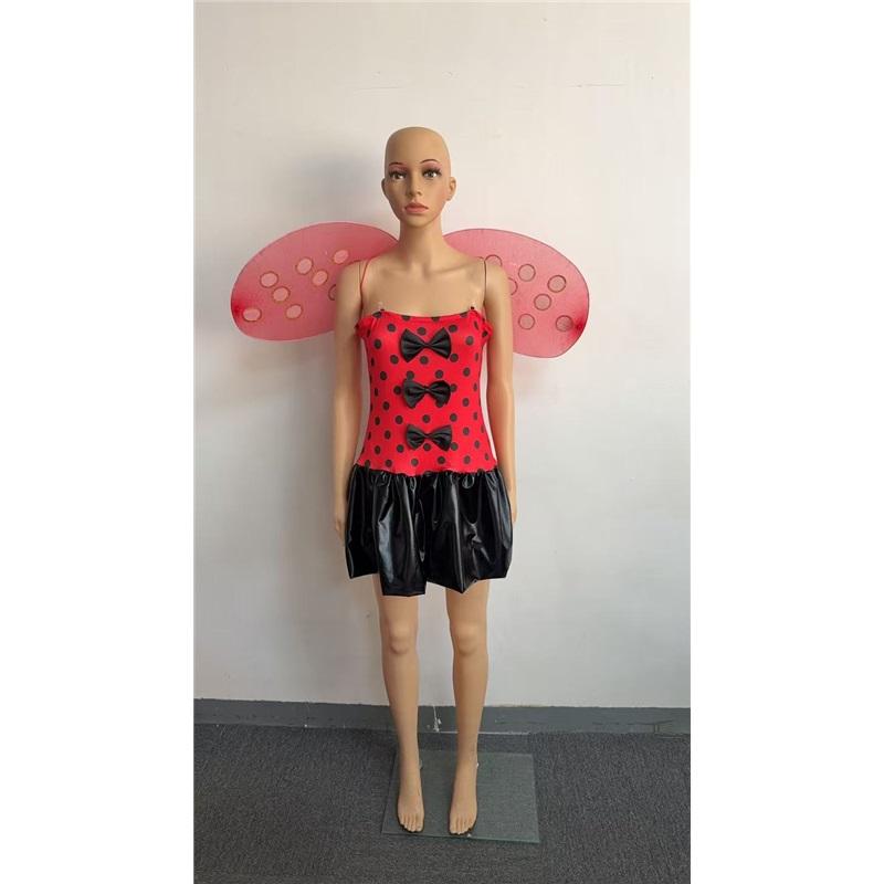 Disfraz de Mariquita para Mujer Halloween Vestido Cosplay de Abeja con Alas