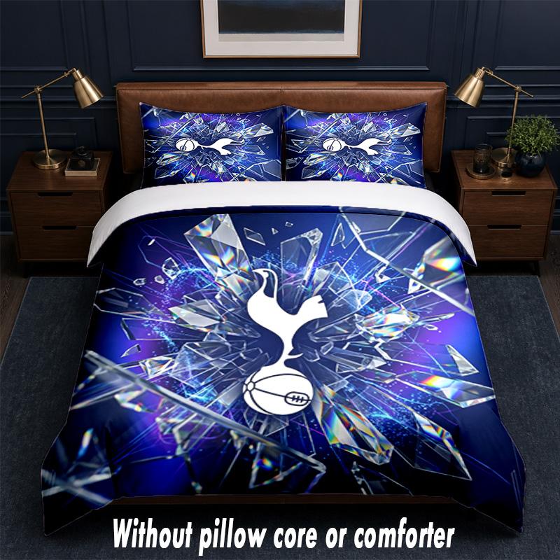Tottenham Hotspur Design Bed Bedding Set 1 Duvet Cover + 2 Pillowcases Soft Breathable Household Bed Linens