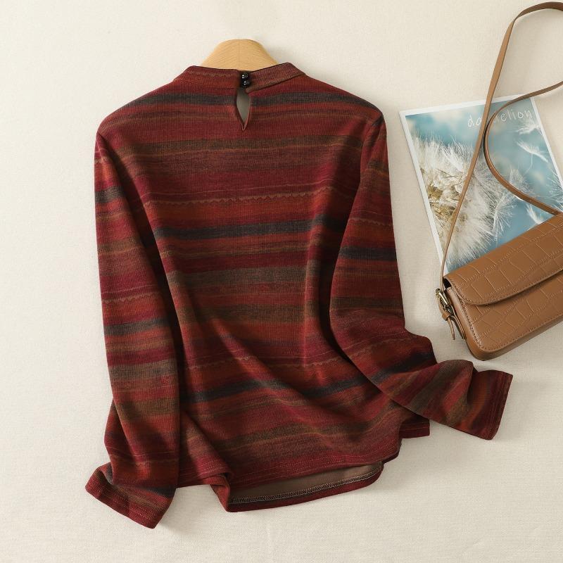 DIMANAF 2026 Große Größen Herbst Damen T-Shirts Tunika Oversize Locker Lässig Damen Oberteile T-Shirts Damen Druck Vintage Baumwolle
