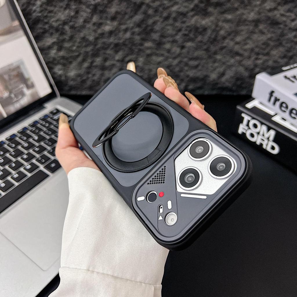 360° Rotating Magnetic Stand for iPhone 17 Pro Max/16 Pro Max Matte Anti-drop Case