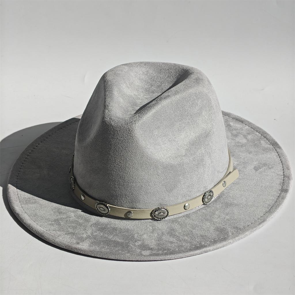 Military Green Suede Hats For Women Hats For Men Cowboy Hat Caps Western Cowboy Belt Bands Fedoras Chapeau Feutre Homme