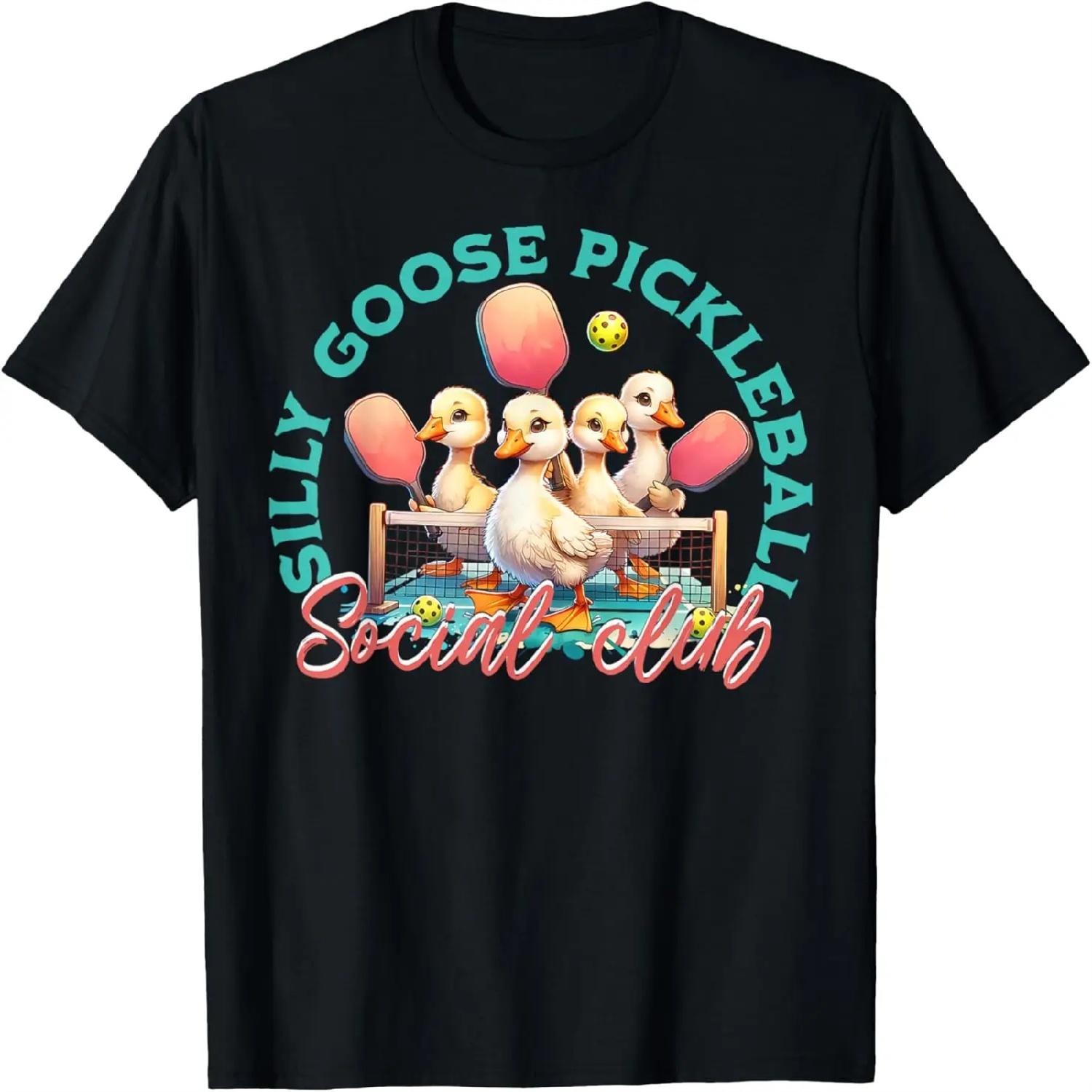 Социальный клуб пиклбола «Глупый гусь» Смешная футболка с гусем XXXXXL разноцветный