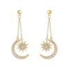 Bohemian Star & Moon Long Earrings for Weddings