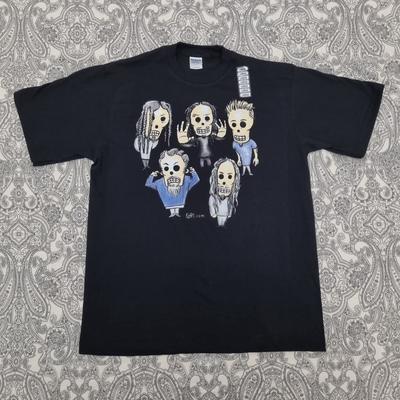 Korn “El Dia De Los Korn” Band T-Shirt Mens Womens Tees Top 2000s Nu Metal Band Tee Skeleton Art New