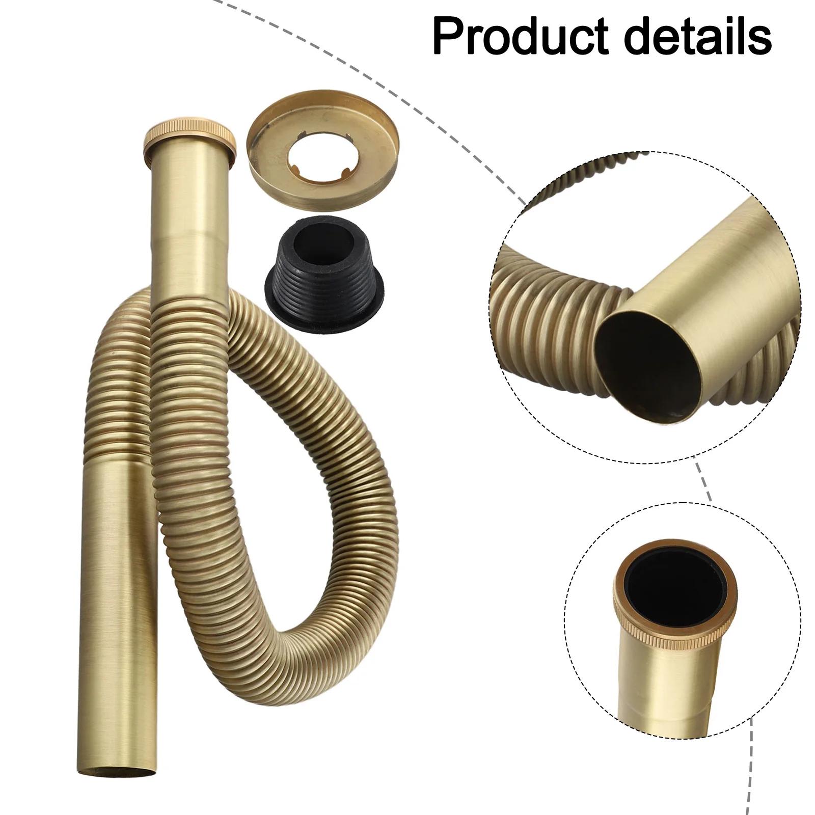 Accessory Antique Brass Efficient Drainage Pipe Versatile Sink Use Standard Size Compatibility Antique Brass Finish Home Hygiene China Mainland