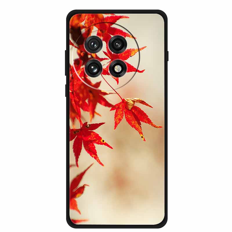 Funda For OnePlus13 5G Case OnePlus 13R Black Silicone Soft Flower Fashion TPU Back Cover For OnePlus13 13R Case Protective Capa