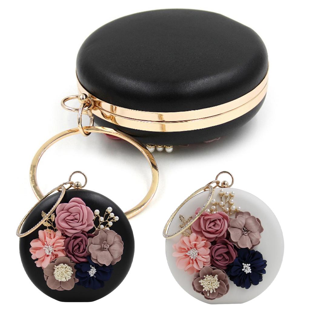 Women Evening Bag Flower Rhinestone Fashion Party Dinner Shoulder Handbag School Office Shopping Tote for Girls