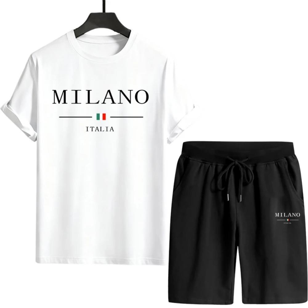 

Mens T-shirt Tracksuit Printing Casual Loose T-shirt Summer Outdoor Sports Jogging Man Clothing Single Piece Short Sleeve Shorts XXL