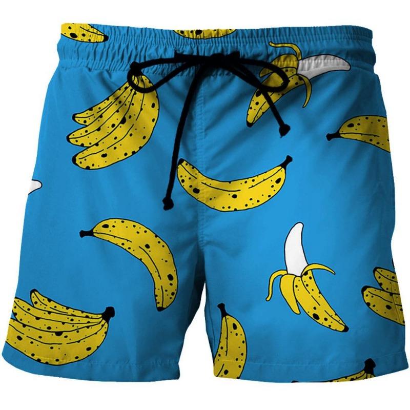 Summer Beach Style 3D Printed Loose Plus Size Quick Drying Shorts S