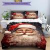3Pcs Santa Claus Christmas Bedding Set Quilt Cover Pillowcase Home Christmas Halloween Gift 1 Duvet Cover 2 Pillowcase S147