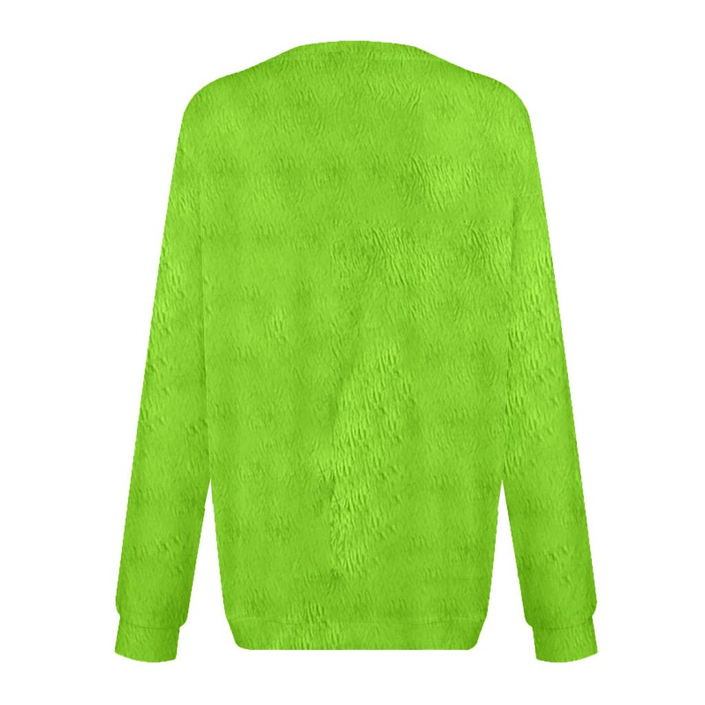 Women's Fashion Round Neck Pullover Long Sleeve Tee Christmas Printed Top
