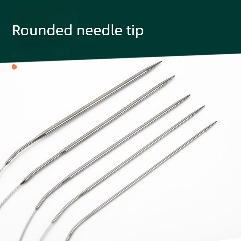 10pcs 80cm Stainless Steel Circular Knitting Needles Set Smooth Knit Comfort Grip for Hats Scarves Sweaters DIY Craft Yarn