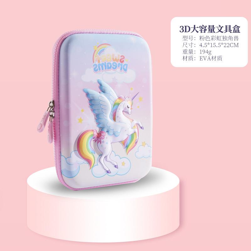 3D EVA Unicorn Astronaut Pencil Case Large Capacity Cartoon Stationery Box Pencil Box Student Pen Case School Gifts