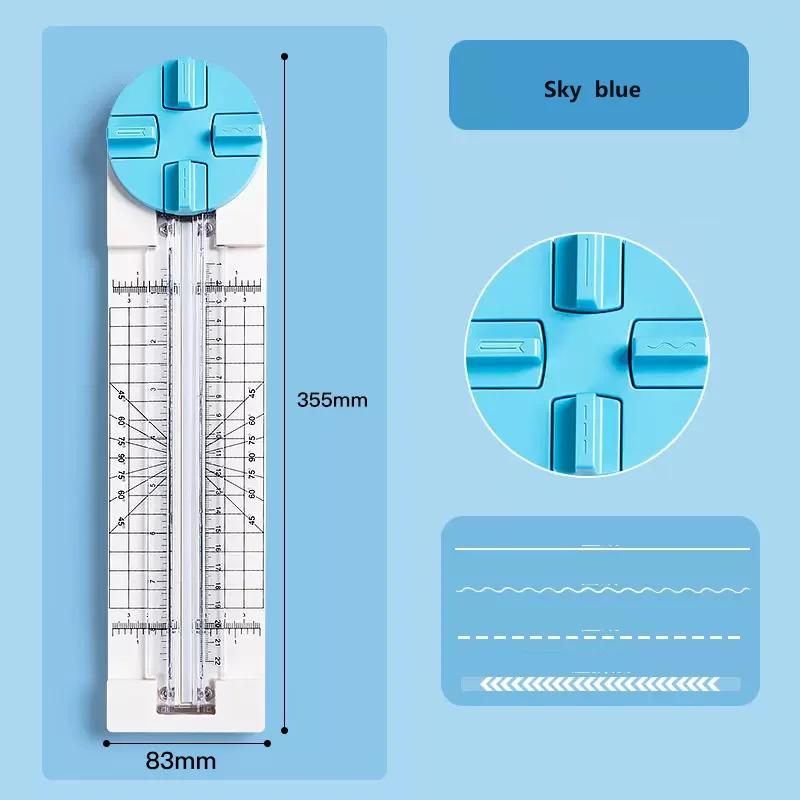 

1 шт. Многофункциональный резак для бумаги, биговальная машина, вращающийся на 360 градусов, 4 в 1 для ручной резки карточных художественных инструментов