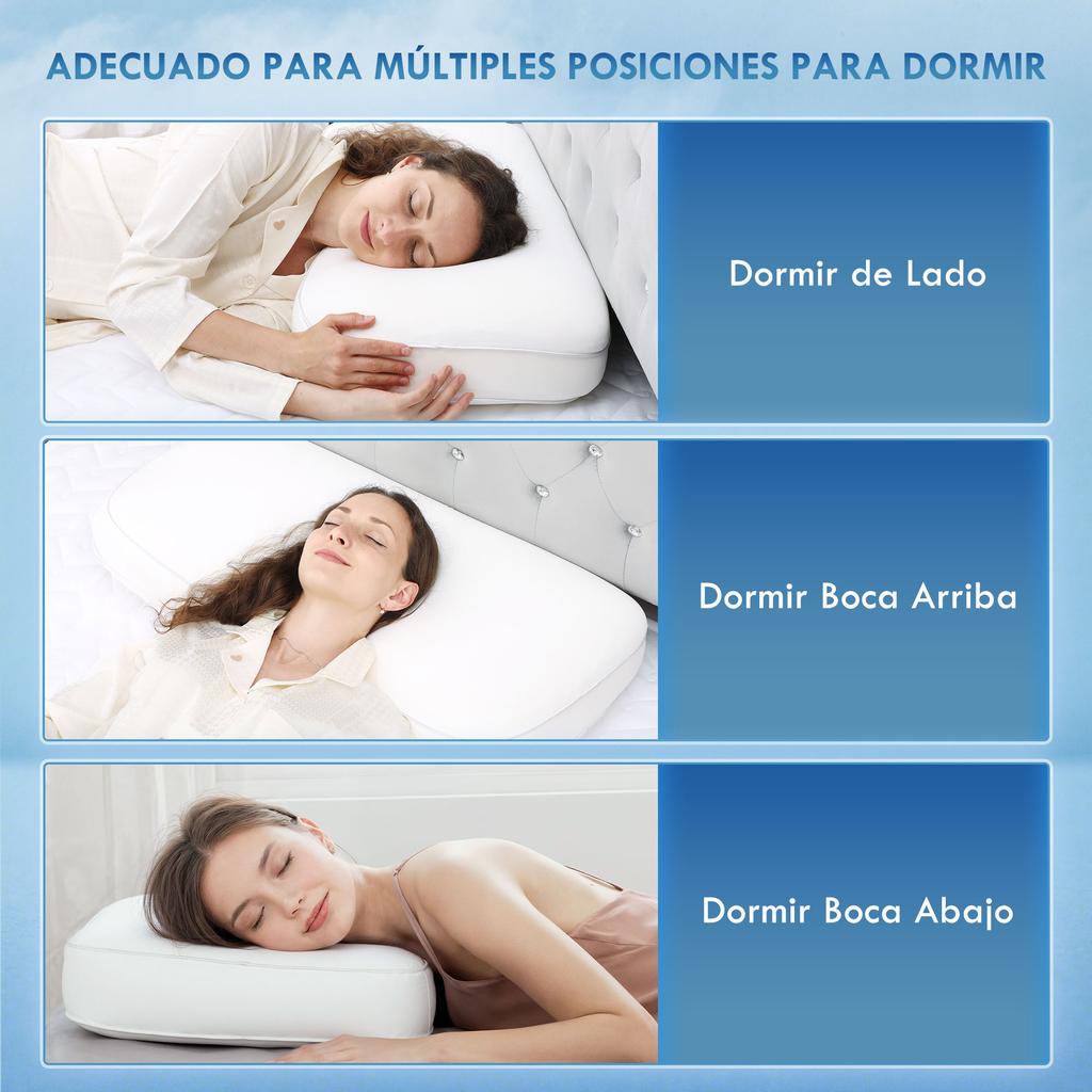 Viscoelastic Pillow 81x40 Cm Of Viscoelastic Foam With Ergonomic Design For Sleeping On Side And Back Cream