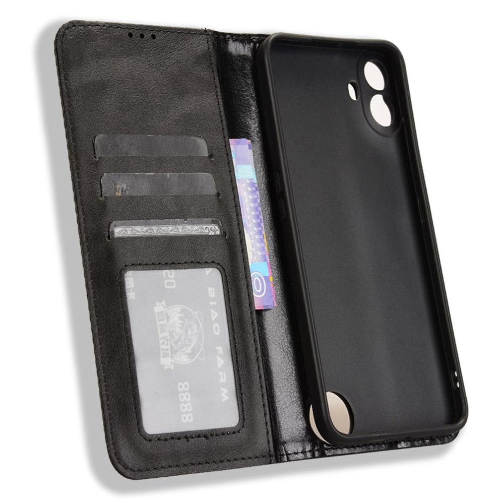 For Nothing CMF Phone 1 Stand Case Retro PU Leather Wallet Phone Cover