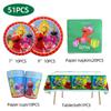 Sesame Street Birthday Party Tableware Set: Disposable Plates, Cups, and Cute Balloons for Kids' Celebrations.