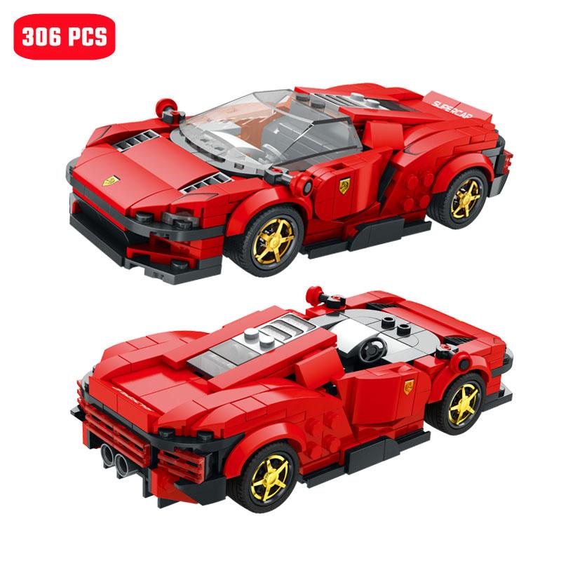 Non-Toxic Creative Ideas City Famous Racing Vehicle Model Building Blocks Moc Sports Car Assembly Bricks Kids Toys For Children Birthday Gifts