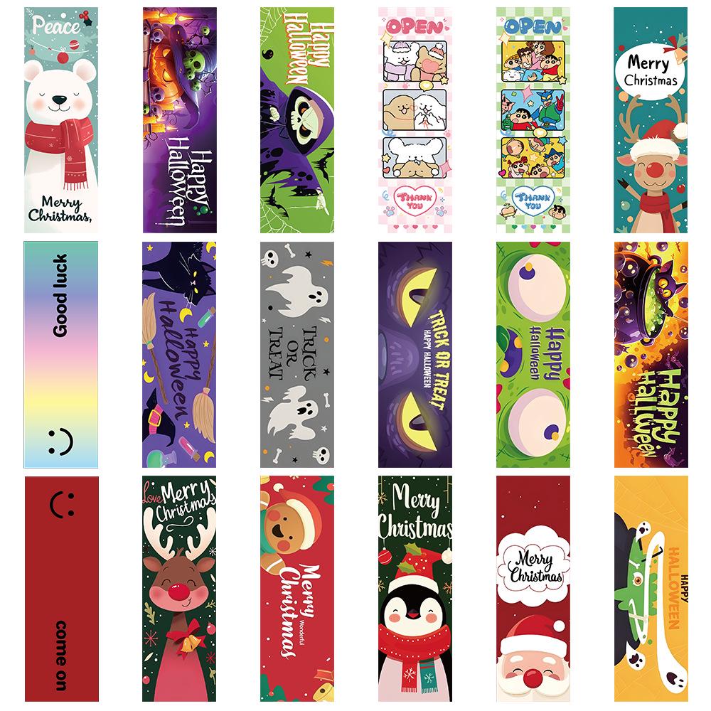 Festive Halloween & Christmas Sticker Roll for Gift Packaging and Crafting