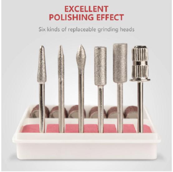Elektrická vrtačka na manikúru Sada vrtáků na nehty 30000 ot./min.