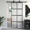 VidaXL Sliding Door, Barn Door, Interior Door, Bedroom Kitchen Entrance Door, Black 90x205 Cm Glass 155223