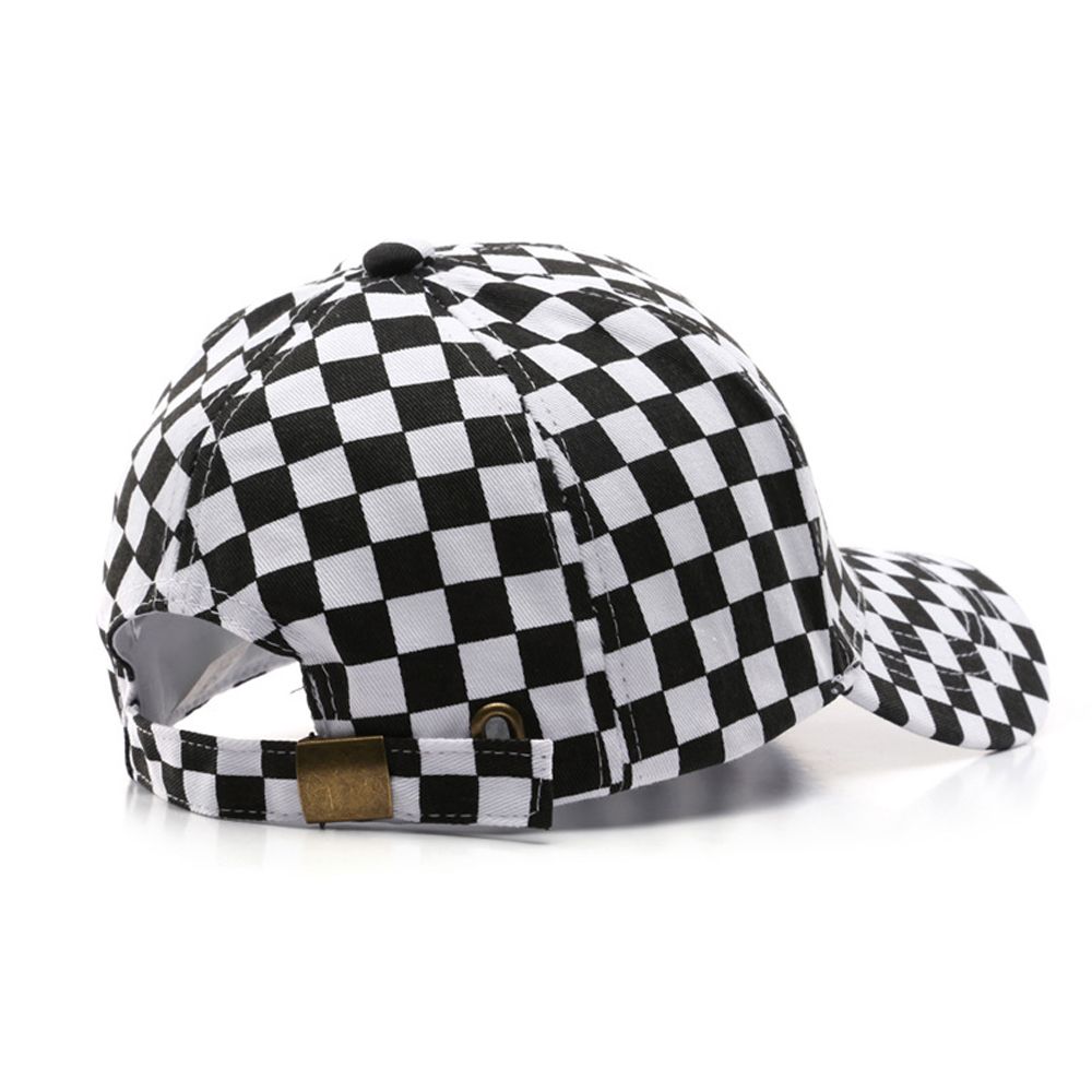 Solid Color Sun Protection Lattice Korean Sun Hat Women Baseball Caps Sports Checker Caps Grid