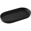 Matte Black Round Soap Dispenser Tray - 8'' Ceramic Vanity Tray For Bathroom Decorative, Jewelry Rin