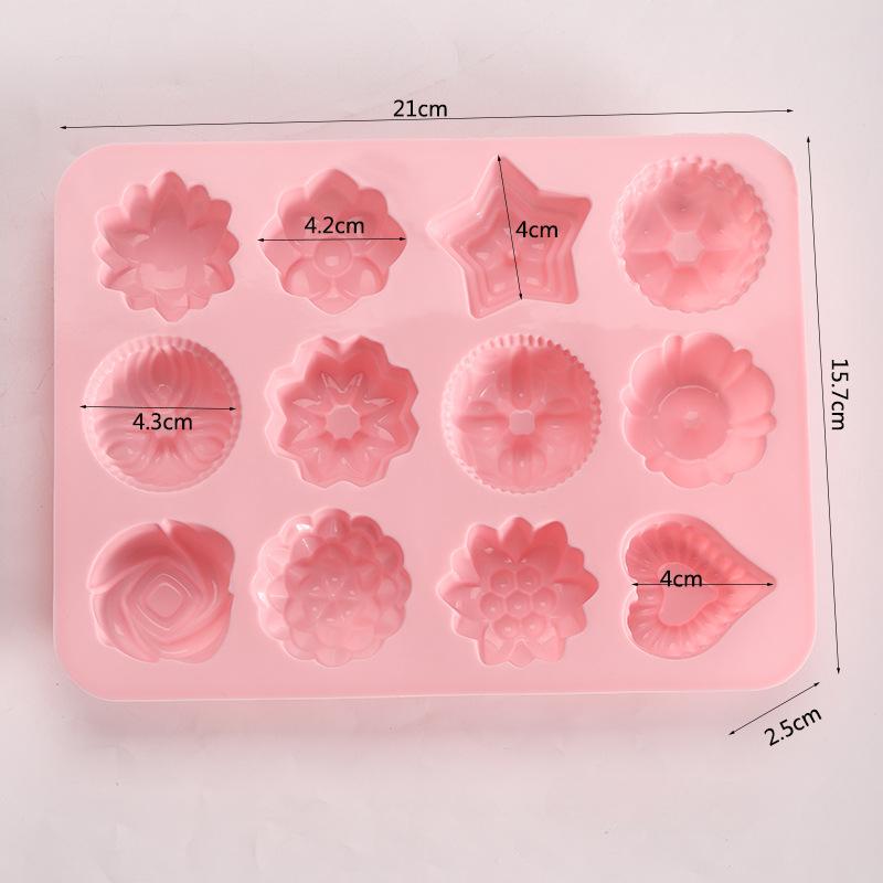 Food Grade, Silicone Animal Mold, Cartoon, Jelly Pudding Mold, 12 In A Row, Bowl Cake Demolding, Milk Jelly Silicone Mold