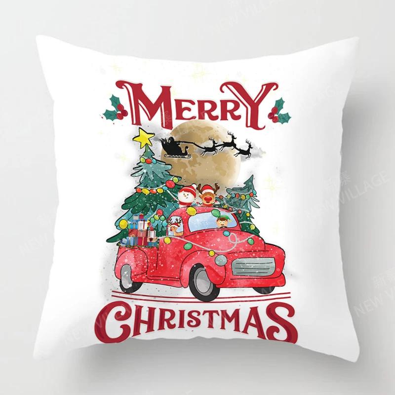 Christmas Series Pillowcases Sofas Cushion Covers  Home Decor Can Be Customized for Holiday Celebrations 40x40 50x50 60x60 35x35