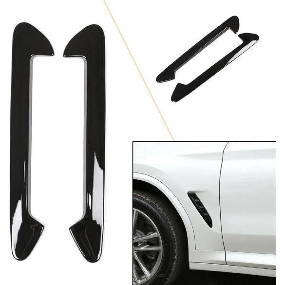 1 Pair Car Side Air Fender Vent Cover Trim Protection Compatible for BMW X3 G01 X4 G02 2018 2019 2020 2021 20222 2023 Glossy Black