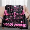 1PC Custom Name Wings Love Passion blanket versatile,all-season throw suitable for the living room,bedroom,camping,travel,and gift