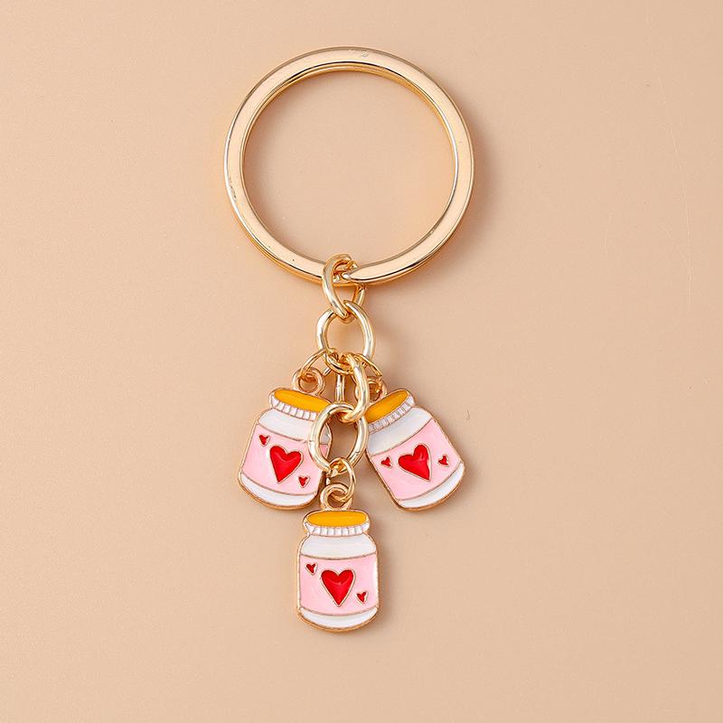 Cute Enamel Simulation Food Fruit Keychan Lemon Strawberry Key Ring for Women Girls Handbag Pendant DIY Jewelry Gift