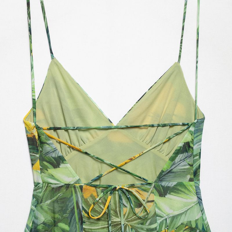 Kaslead New Arrival Women's Clothing Fashion Style Fashion Print Silk Net Short Dress 5039132 115