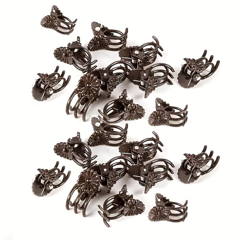 

100pcs Plastic Garden Plant Clips, Dark Green & Coffee Brown Support Clips for Orchids,Safe Upright Plant Growth Gardening Tools