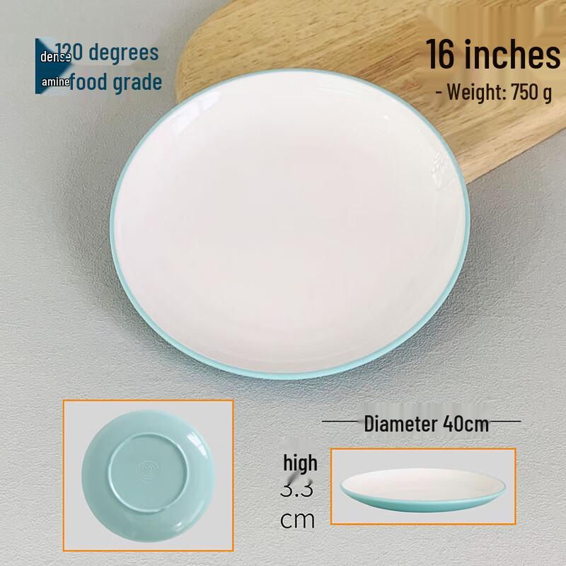 LIJIA FITMENT 16-Inch Two-Tone Melamine Dinner Plates (10-Pack)