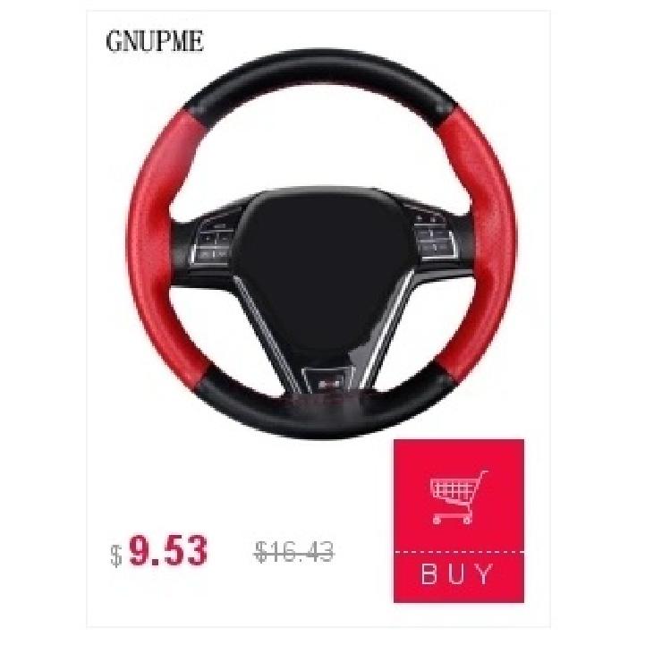Anti-slip Fiber Leather DIY 38cm Car Steering Wheel Cover Case With Needles And Thread Automobile Interior Accessory Universal