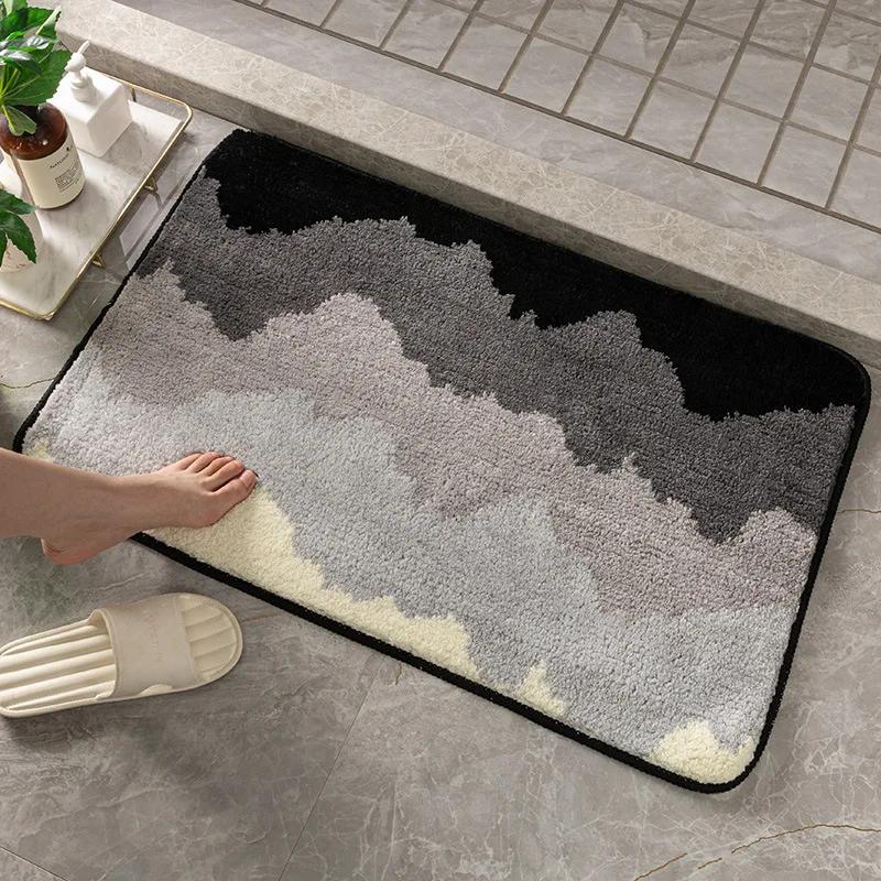 INS Style Colorful Flocking Carpet Super Absorbent Non-slip Soft Floor Mat Suitable for Living Room Bedroom Home Decoration Mat
