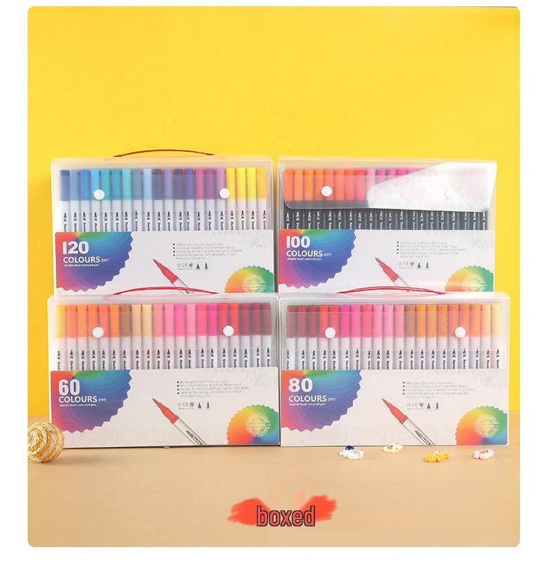 Doppelseitige waschbare wasserbasierte Marker, weiche Spitze, 48 oder 80 Farben für Kinderzeichnungen und zum Konturieren.