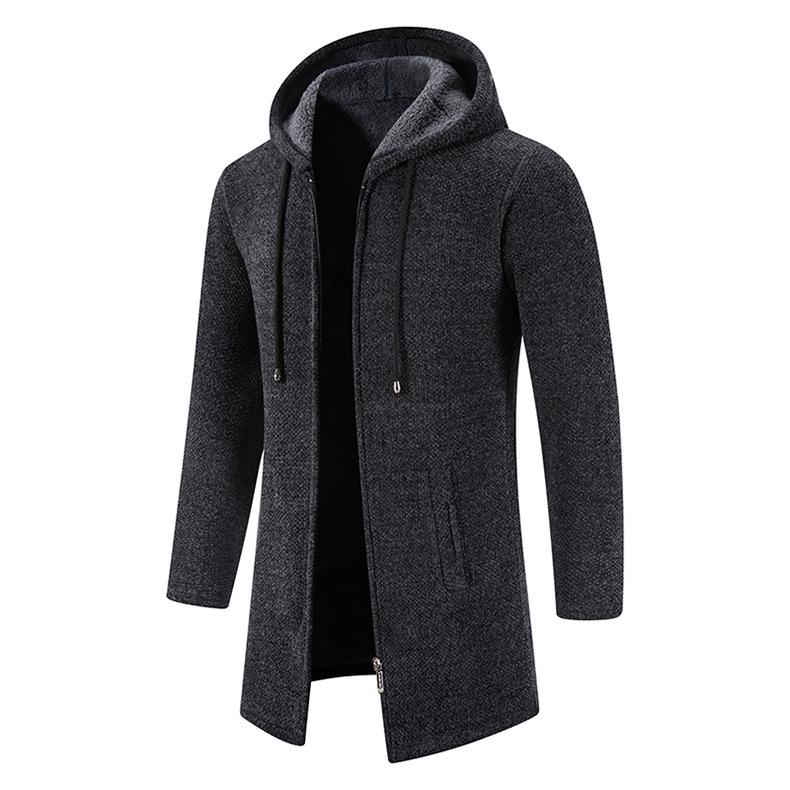 Men's 2024 Autumn/Winter Fleece-Lined Chenille Knit Cardigan & Trench Coat