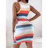 Elegant Spring & Summer Women's Ribbed Tank Top Style Bodycon Dress - Comfortable, Casual, Solid Color