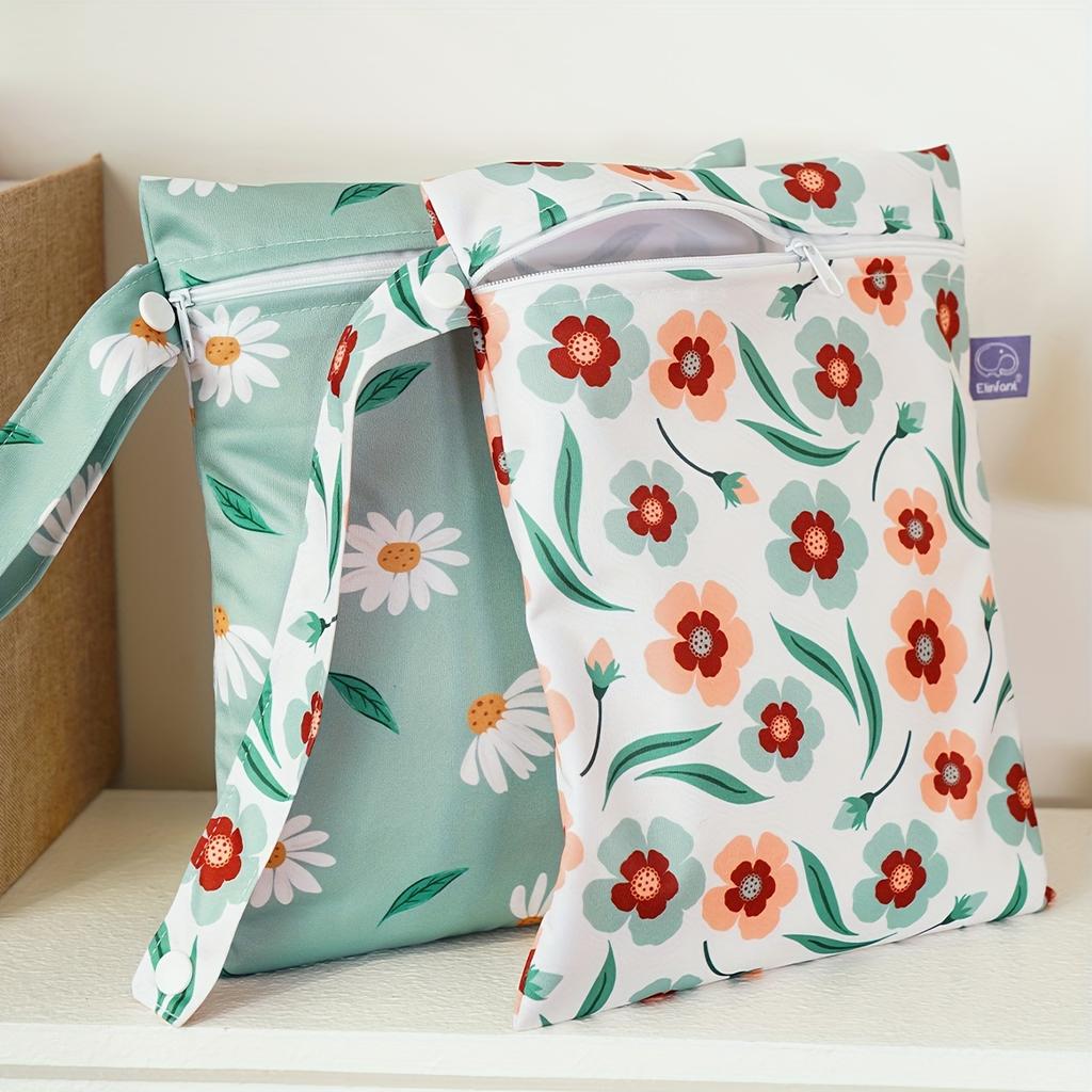 Nouveau Imprimé 2pcs Sac à Couches Portable Sac Humide/Sec