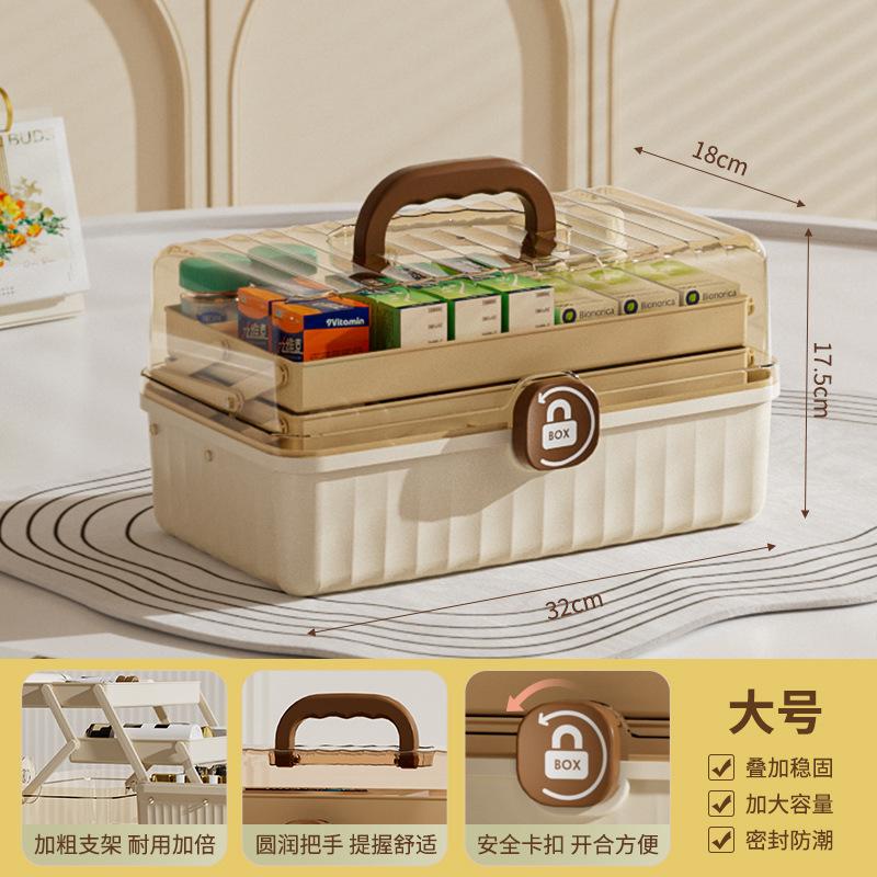 Portable Large Capacity Medicine Box Family Use Emergency First Aid Storage Organizer for Drugs And Medical Supplies