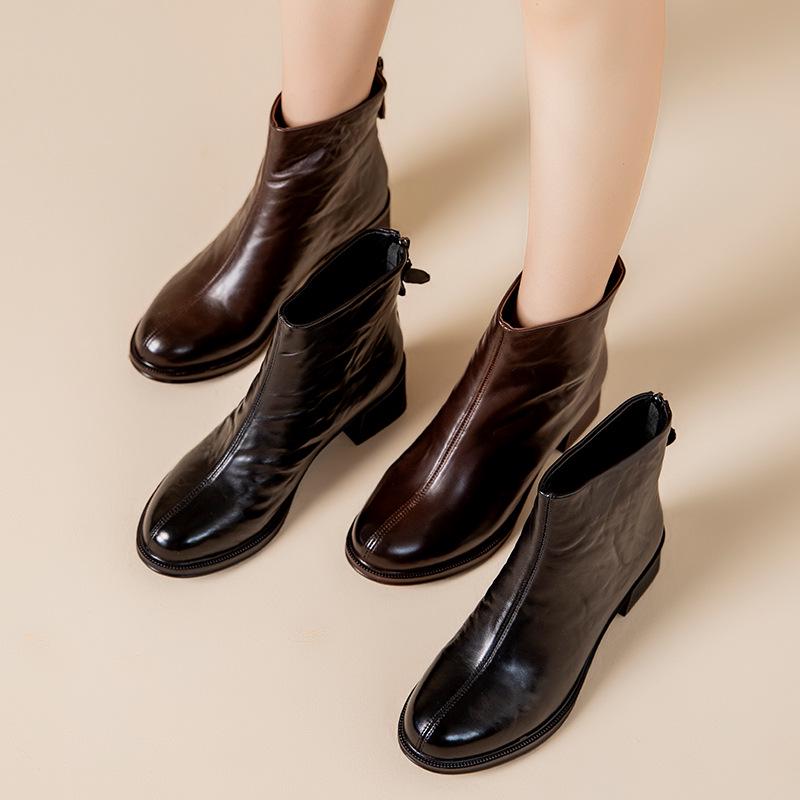 2025 Winter Women's Luxurious Cowhide Boots: Non-Slip, Warm, Comfortable, Fashionable, Plus Velvet