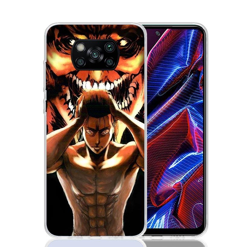 Attack-Titan Eren Phone Case For Xiaomi Poco X7 X6 X5 Pro F7 Ultra Redmi 15C 15 13 13C 12 12C 10 10A 10C 9 9A 9C 9T Cover Poco X