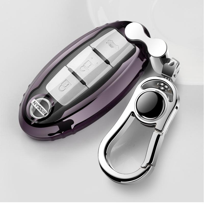 Suitable for Nissan Tiida Qashqai Nissan Qijun Bluebird Teana Xuanyi Car TPU Key Case Case Buckle