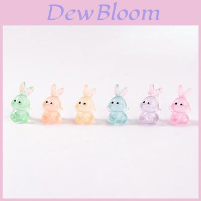 Adorable Cartoon Glow-in-the-dark Resin Rabbit Decorative Figurine For Desk