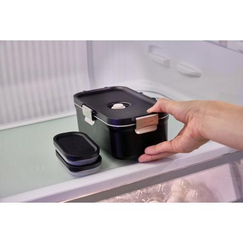 ZWILLING Fresh & Save Vacuum-Sealed Lunch Box, Black, with Cutlery and Sauce Container, Airtight Storage Container [Official Japanese Product] Fresh S